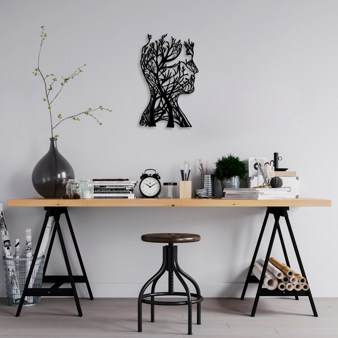 Poze Accesoriu decorativ de perete metalic Tree man - 317