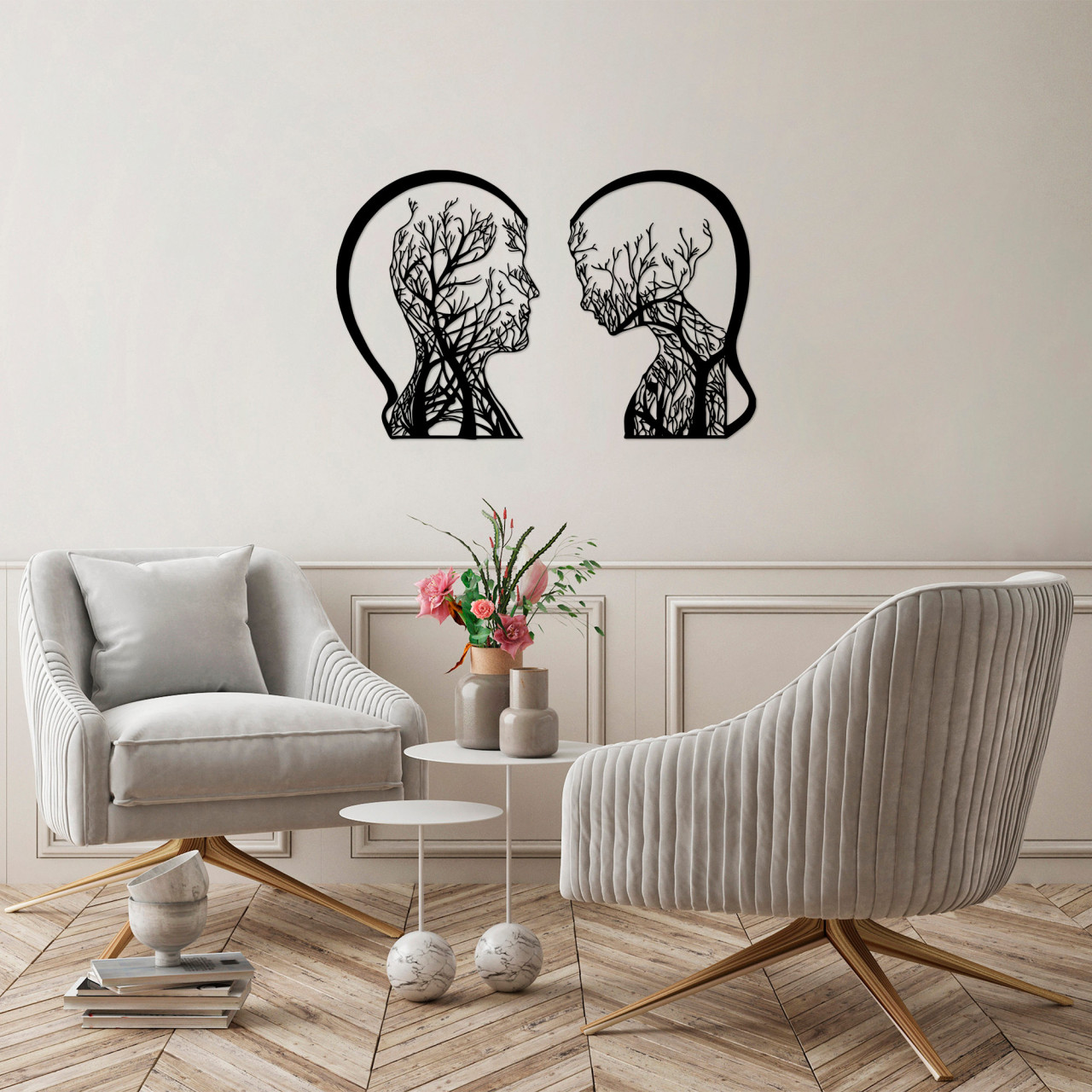 Poze Accesoriu decorativ de perete metalic Tree man and woman - 327