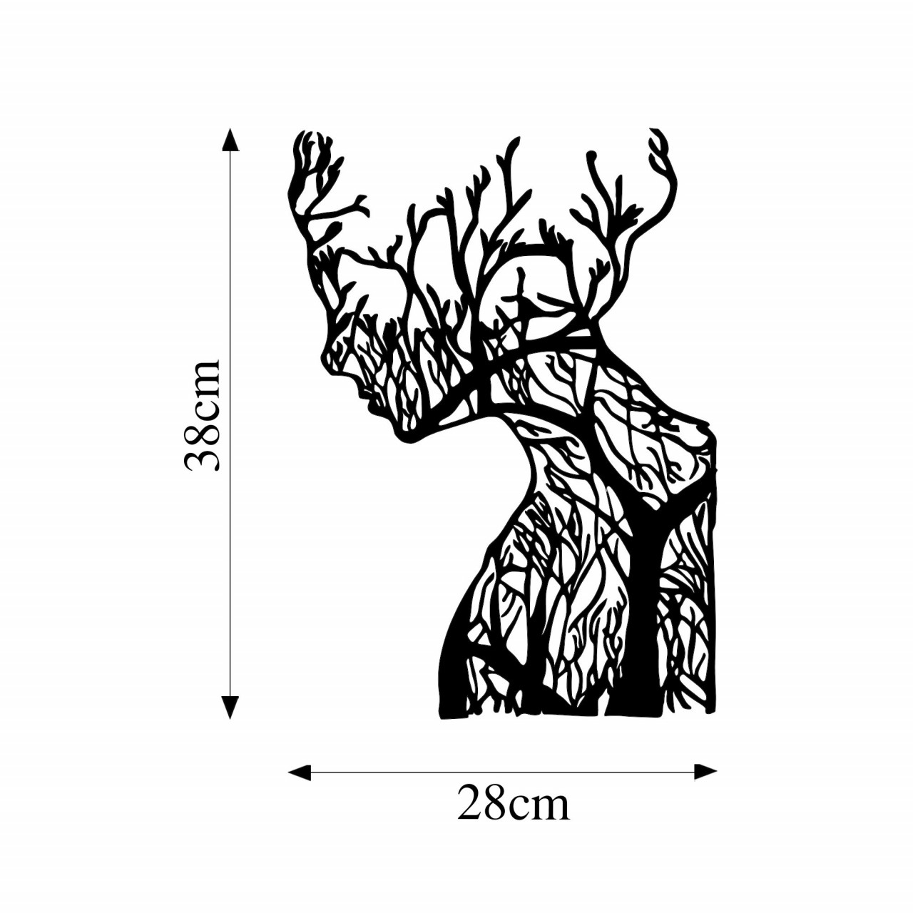 Poze Accesoriu decorativ de perete metalic Tree woman - Model 318