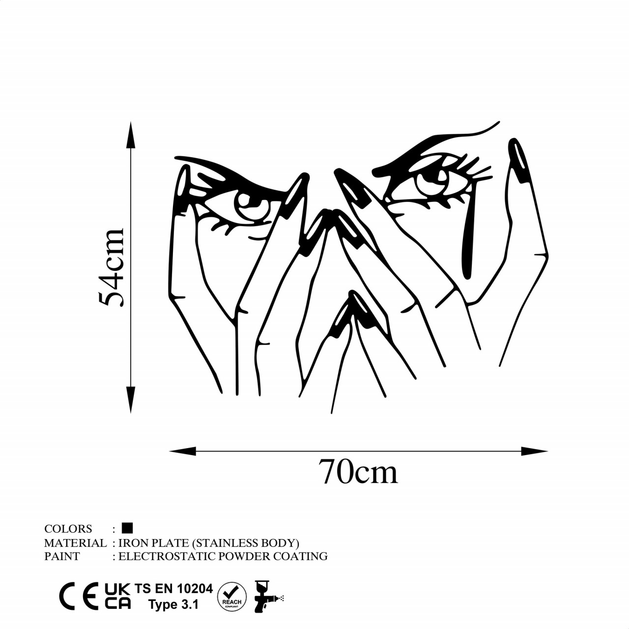 Poze Accesoriu decorativ de perete metalic Woman Eyes