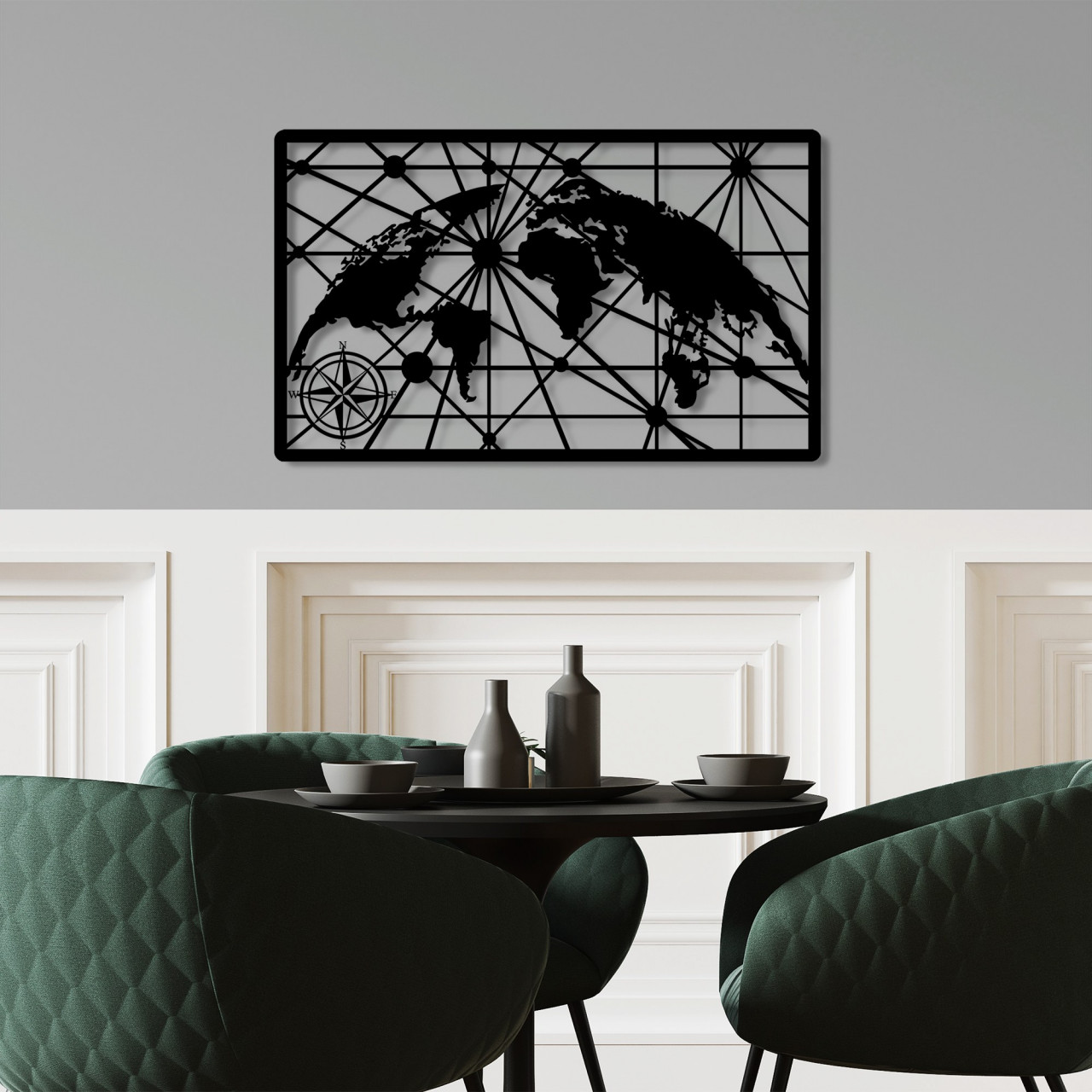 Poze Accesoriu decorativ de perete metalic World Map 8-M