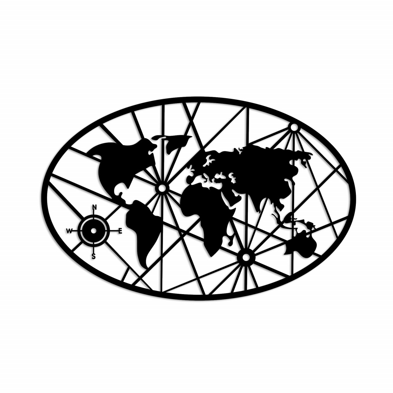 Poze Accesoriu decorativ de perete metalic World Map 8-S v2