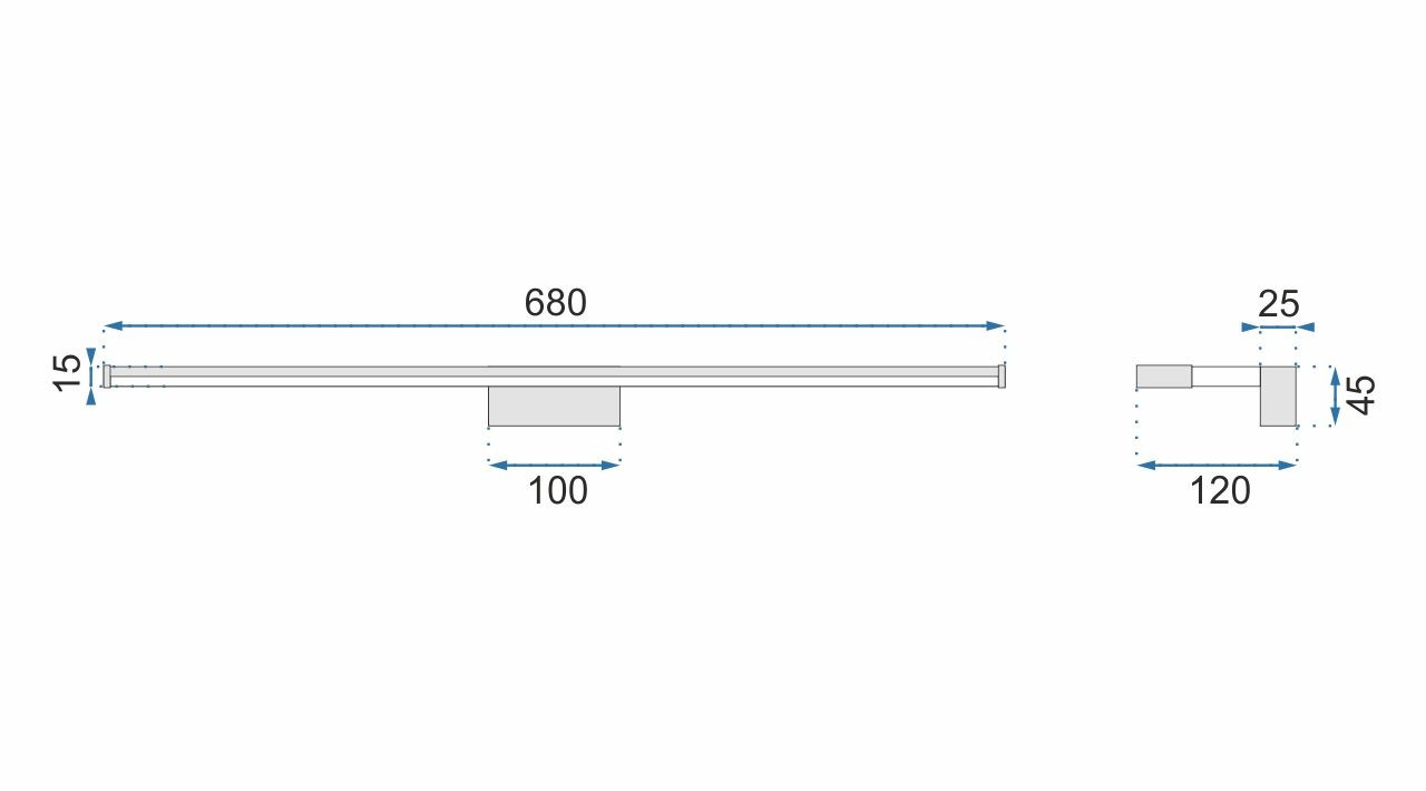Poze Aplica LED pentru oglinda 15W 68,5CM APP370-1W argintie