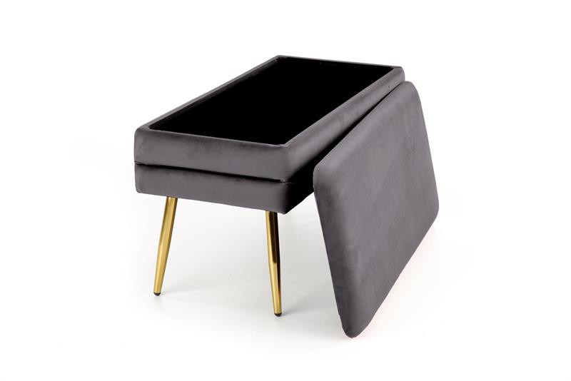 Poze Banca dormitor Velva gri/gold - H37 cm