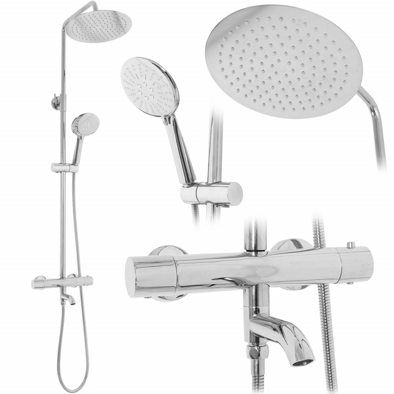 Poze Baterie de dus cu termostat Lungo argintie