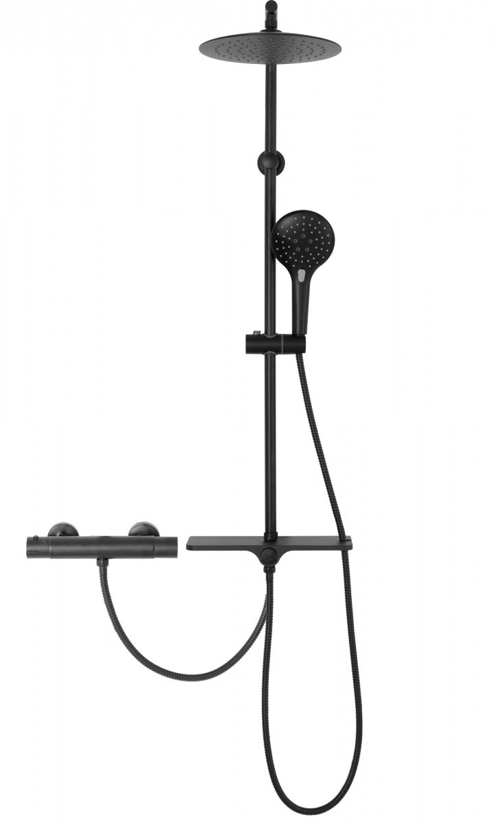 Poze Baterie pentru dus Mike negru mat - H 98,5 cm