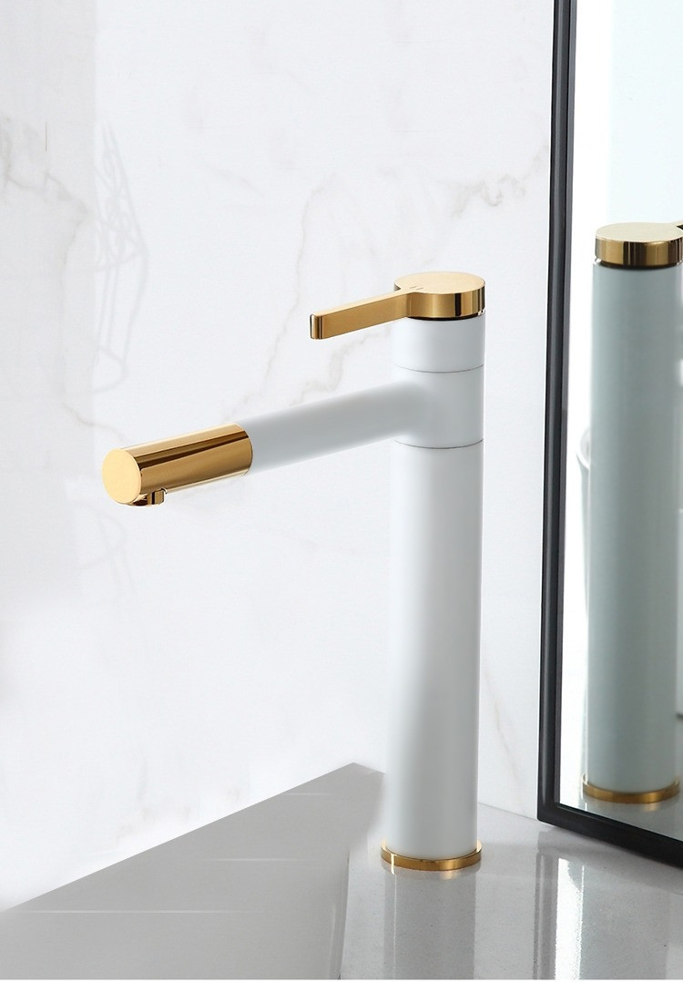 Poze Baterie Smart alb mat gold inalta – H 29,5 cm