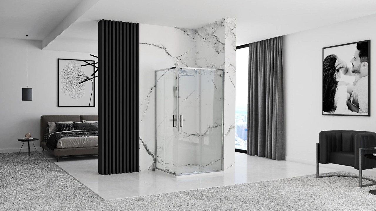 Poze Cabina de dus Punto argintie 80x100 cm