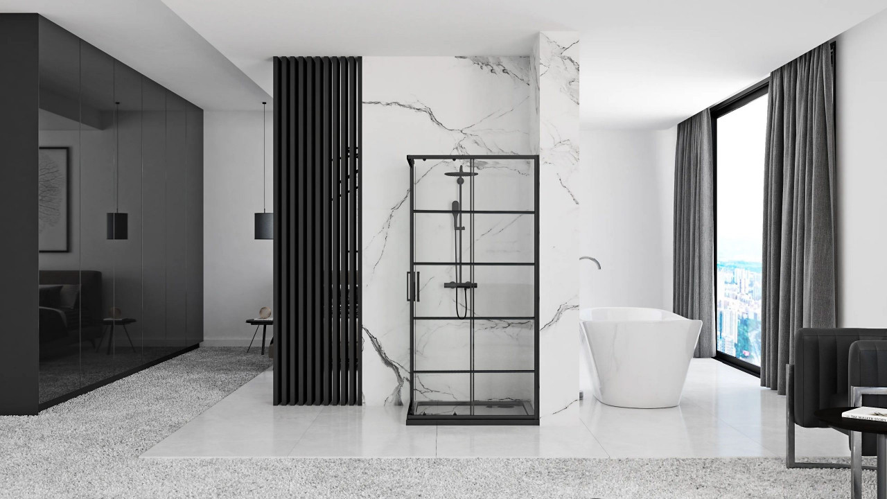 Poze Cabina dus Concept negru – 80x80 cm
