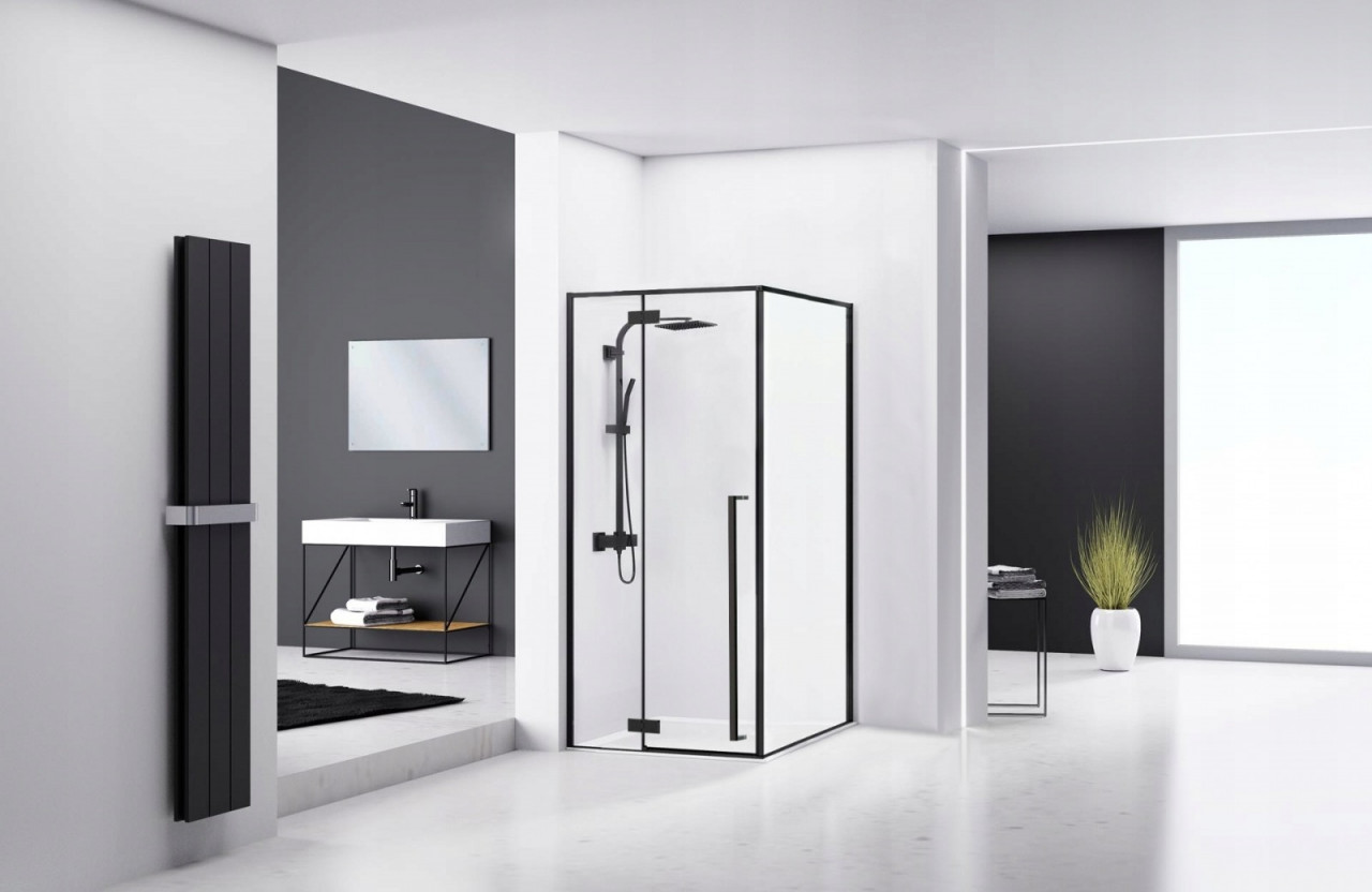 Poze Cabina dus Fargo negru - 90x120 cm