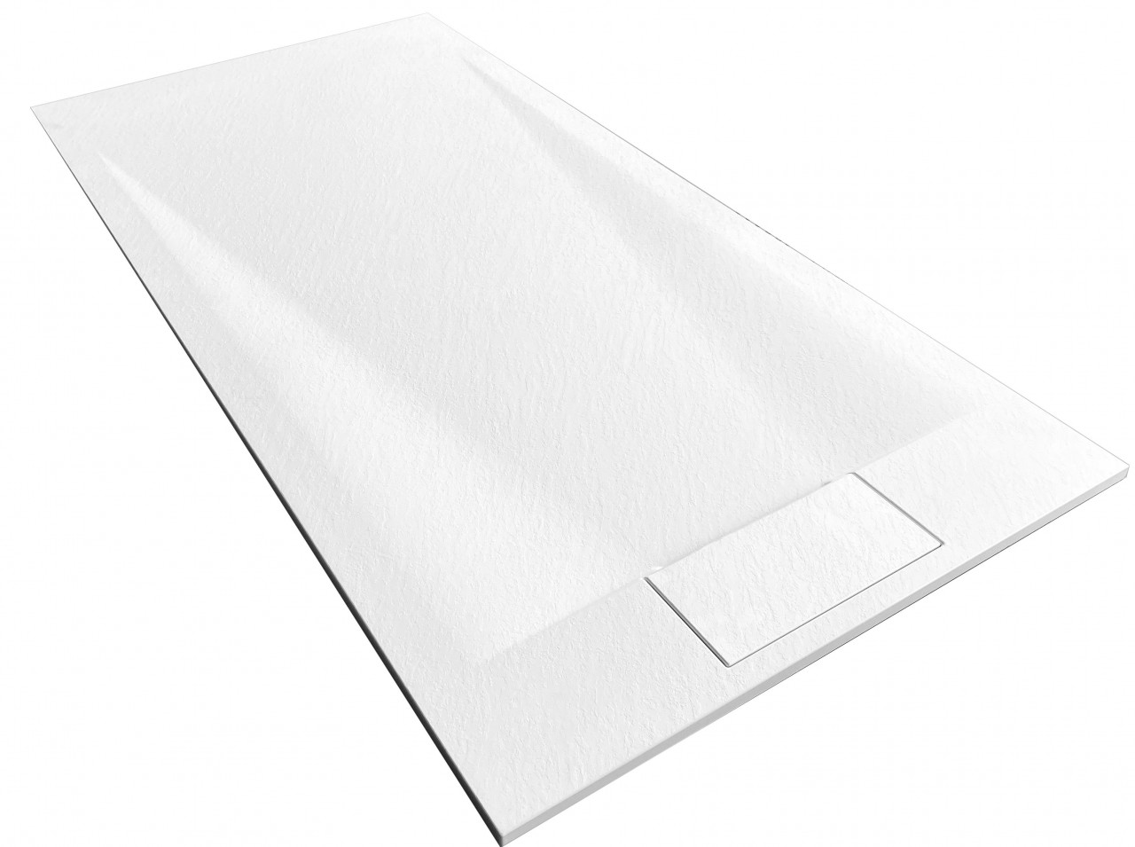 Poze Cadita pentru dus Bazalt alba 80x120