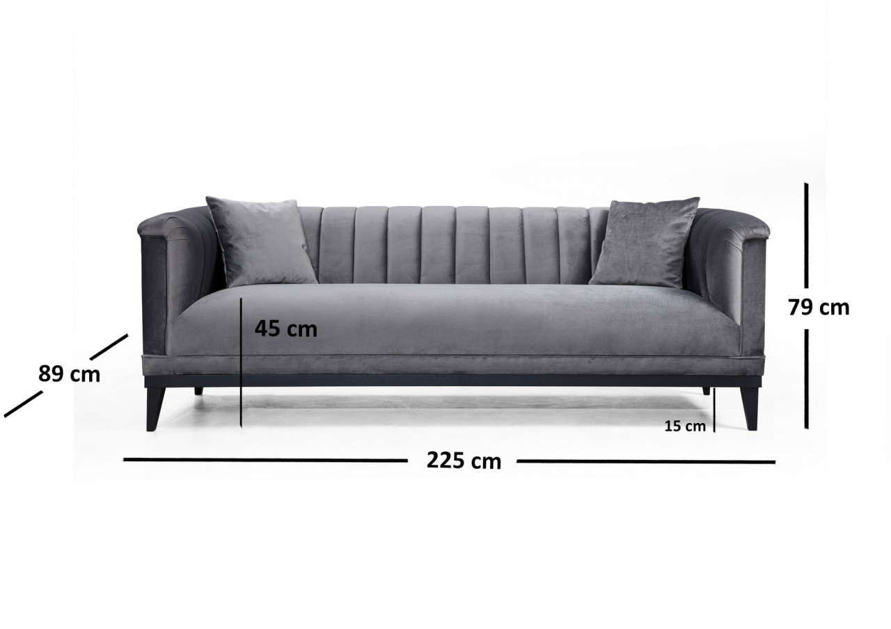Poze Canapea 3 locuri Trendy gri