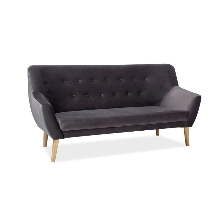 Canapea catifea nordic 3 gri blu14 - h 90 cm