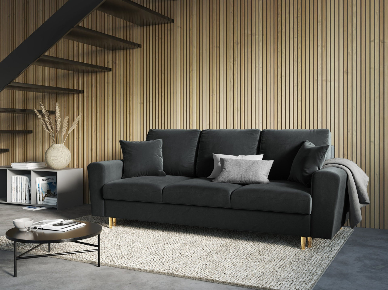 Poze Canapea extensibila 3 locuri Moghan catifea L235 cm