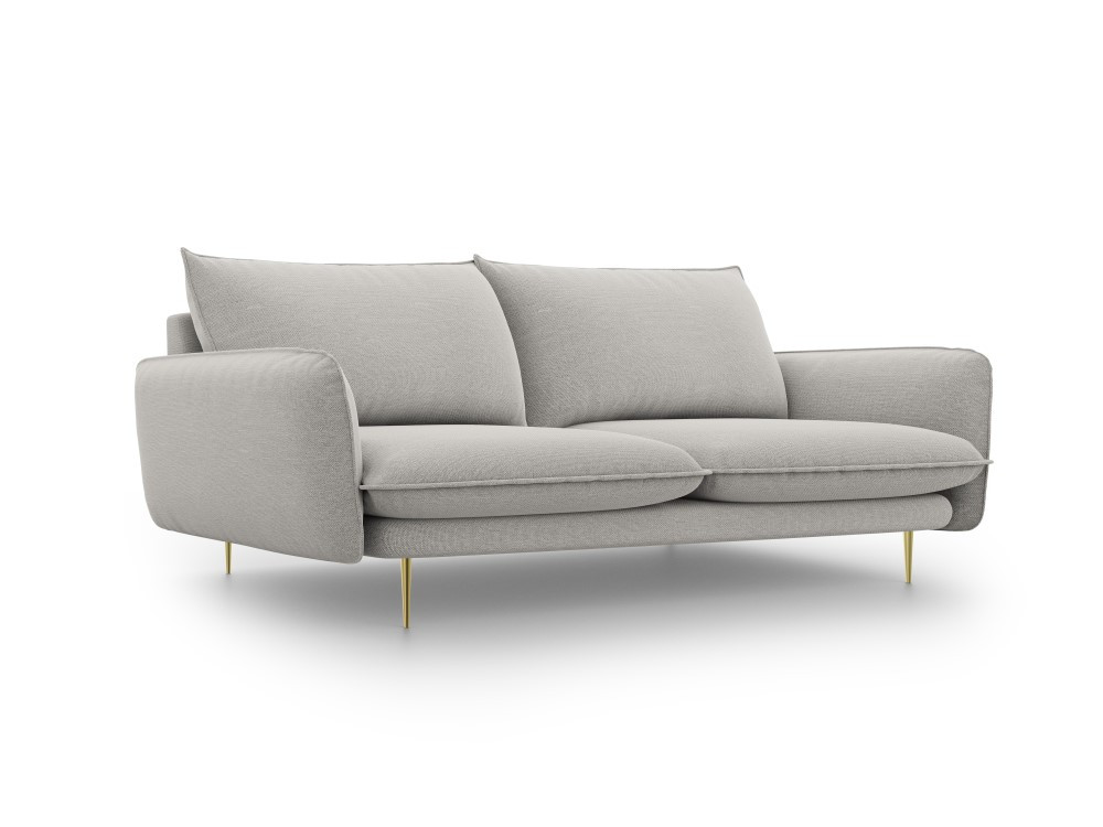 Poze Canapea tapitata Vienna 3 locuri catifea/picioare gold – L200 x l92 x h95