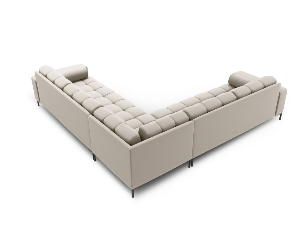 Poze Coltar 6 locuri Bali tapitat/picioare negre – L256 x l256 x h75