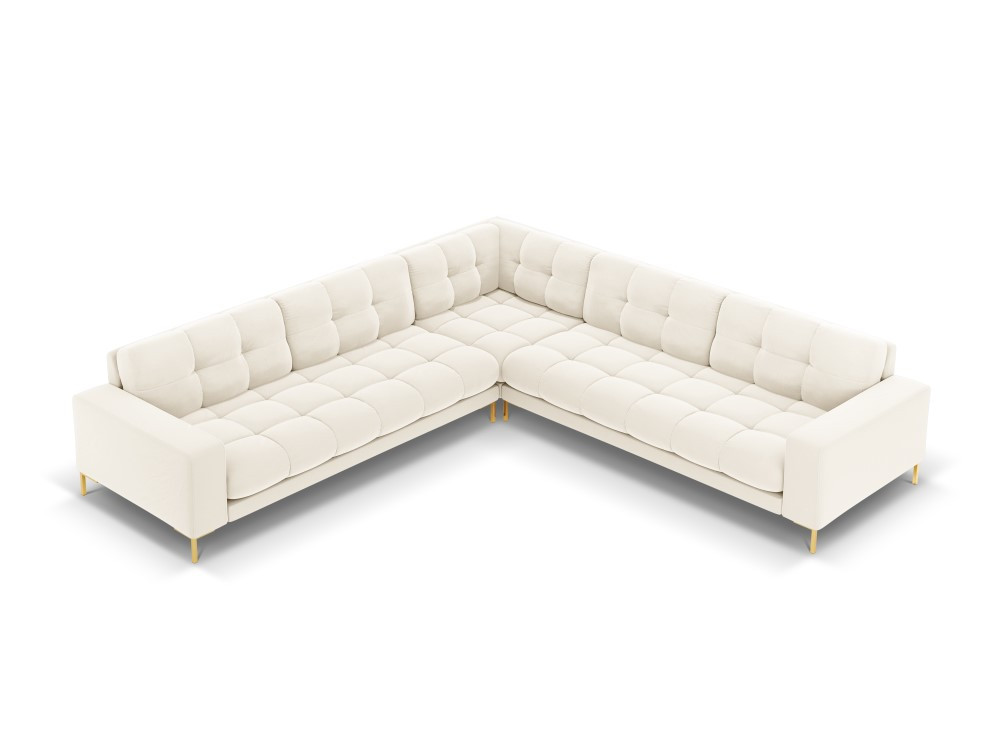 Poze Coltar 6 locuri Bali velvet/picioare gold – L256 x l256 x h75