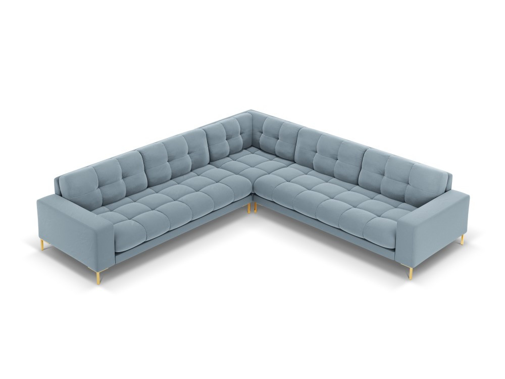 Poze Coltar 6 locuri Bali velvet/picioare gold – L256 x l256 x h75