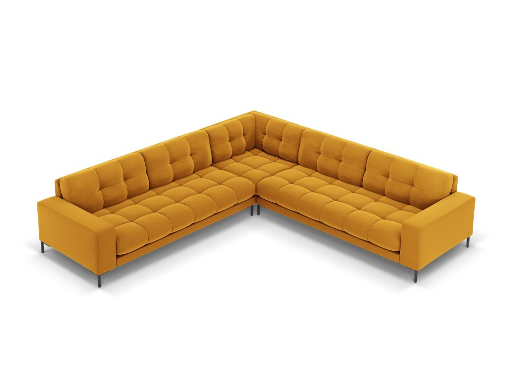 Poze Coltar 6 locuri Bali velvet/picioare negre – L256 x l256 x h75