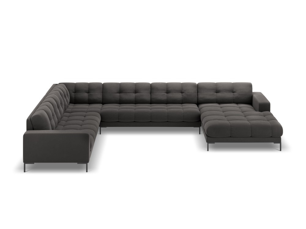 Poze Coltar 7 locuri Bali U velvet/picioare negre – L327 x l256 x h75
