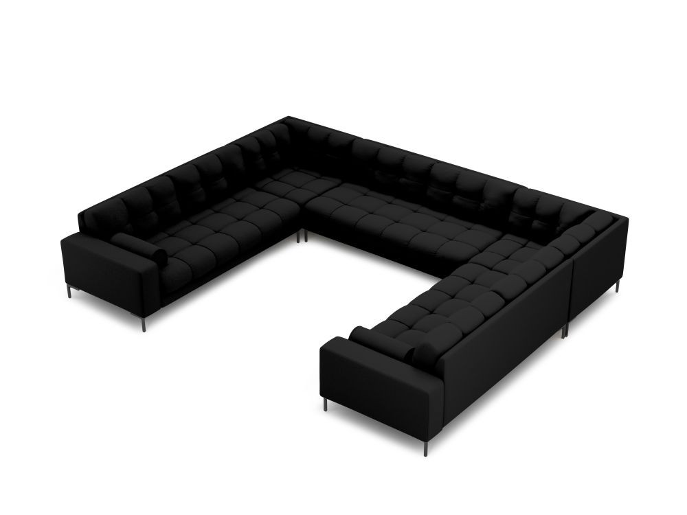 Poze Coltar 9 locuri Bali tapitat/picioare negre – L327 x l256 x h75