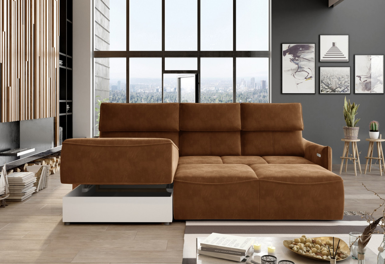 Poze Coltar cu reglaj electric Mango mini - L260 x l175 x h97 cm