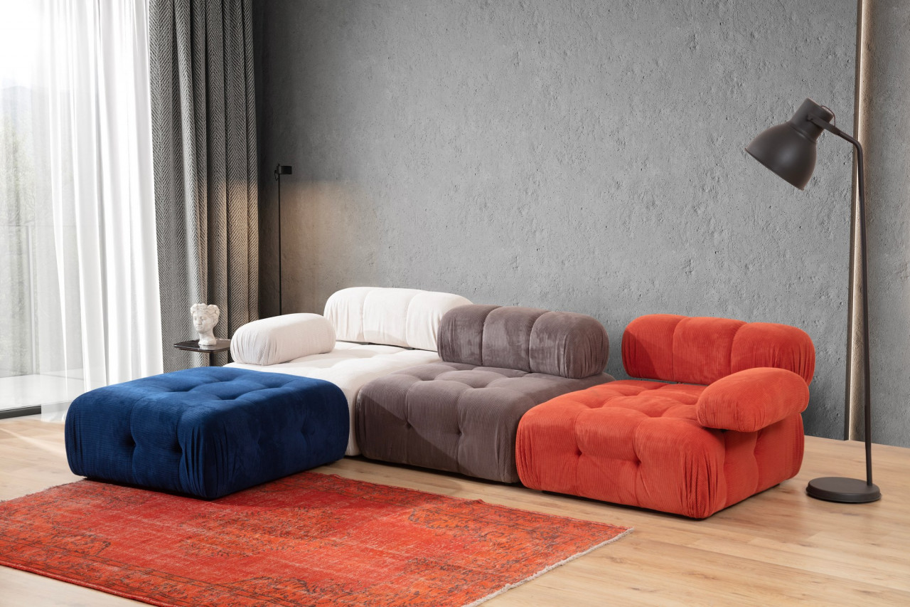 Poze Coltar Doblo cu taburet ( L1-O1-1R-Pouffe) multicolor