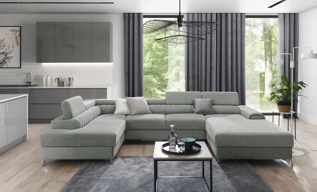 Coltar living extensibil lacante – l347 x l202 x h95