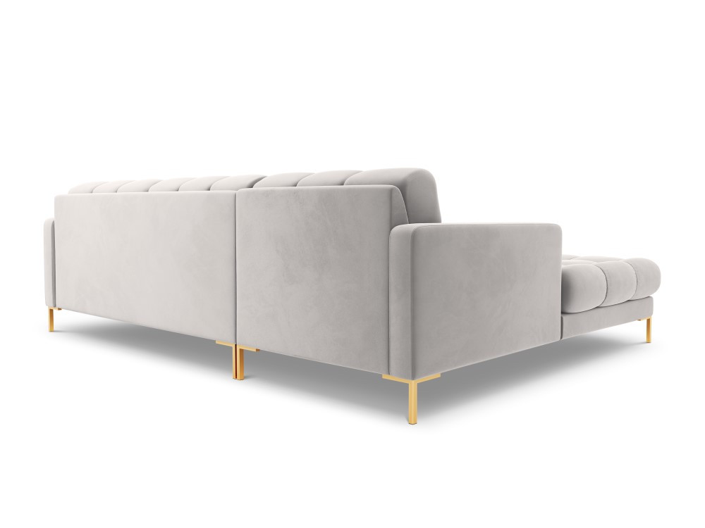 Poze Coltar tapitat Bali 5 locuri velvet/picioare gold – L293 x l185 x h75