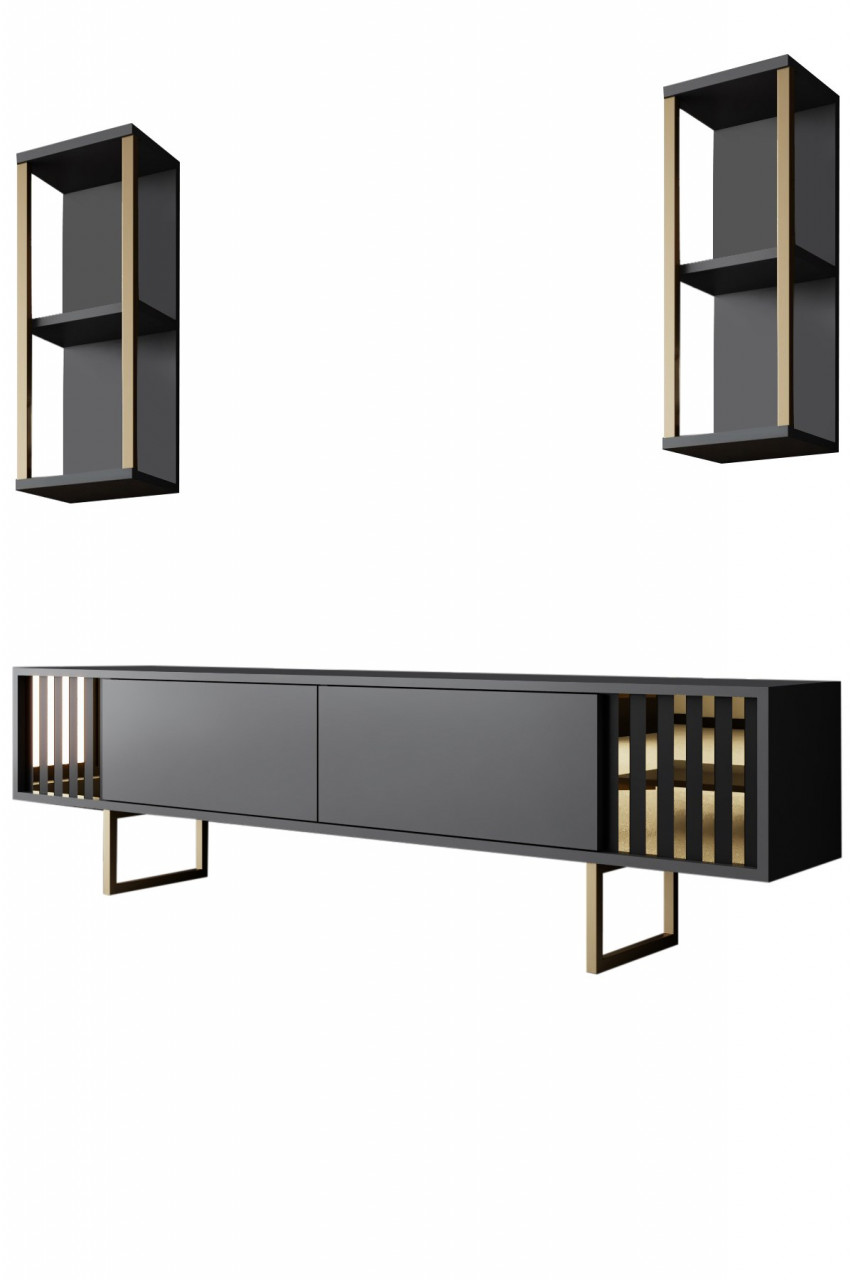 Poze Comoda TV Gold Line antracit/negru