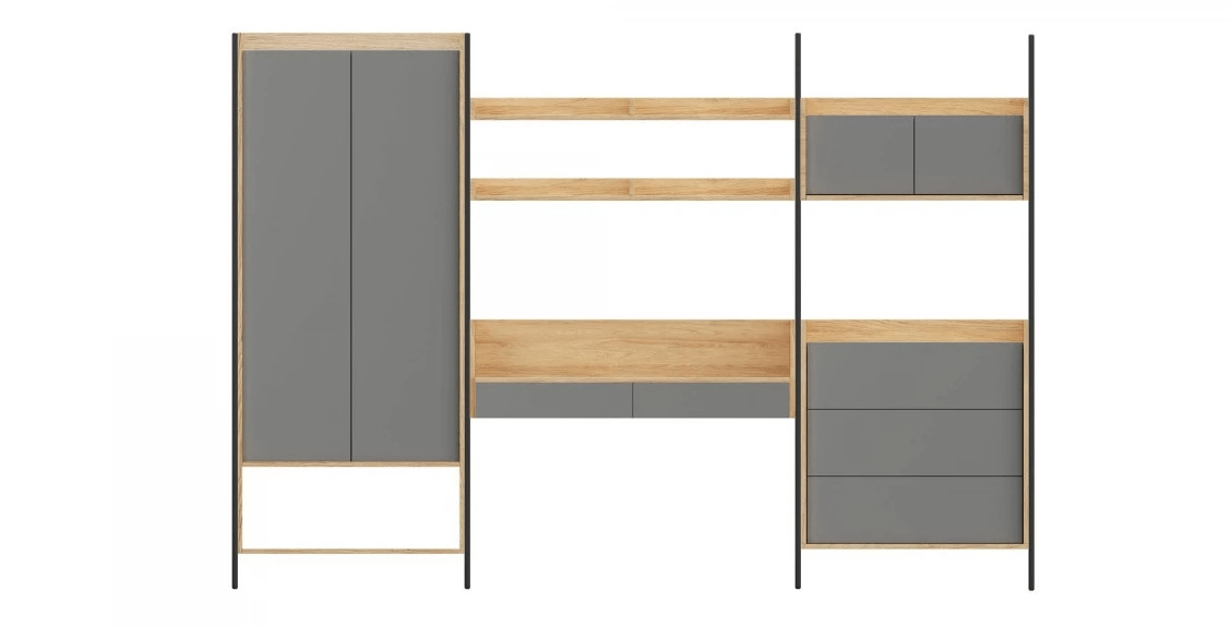 Poze Corp depozitare modular Mobius 1D natur/gri – H83 cm