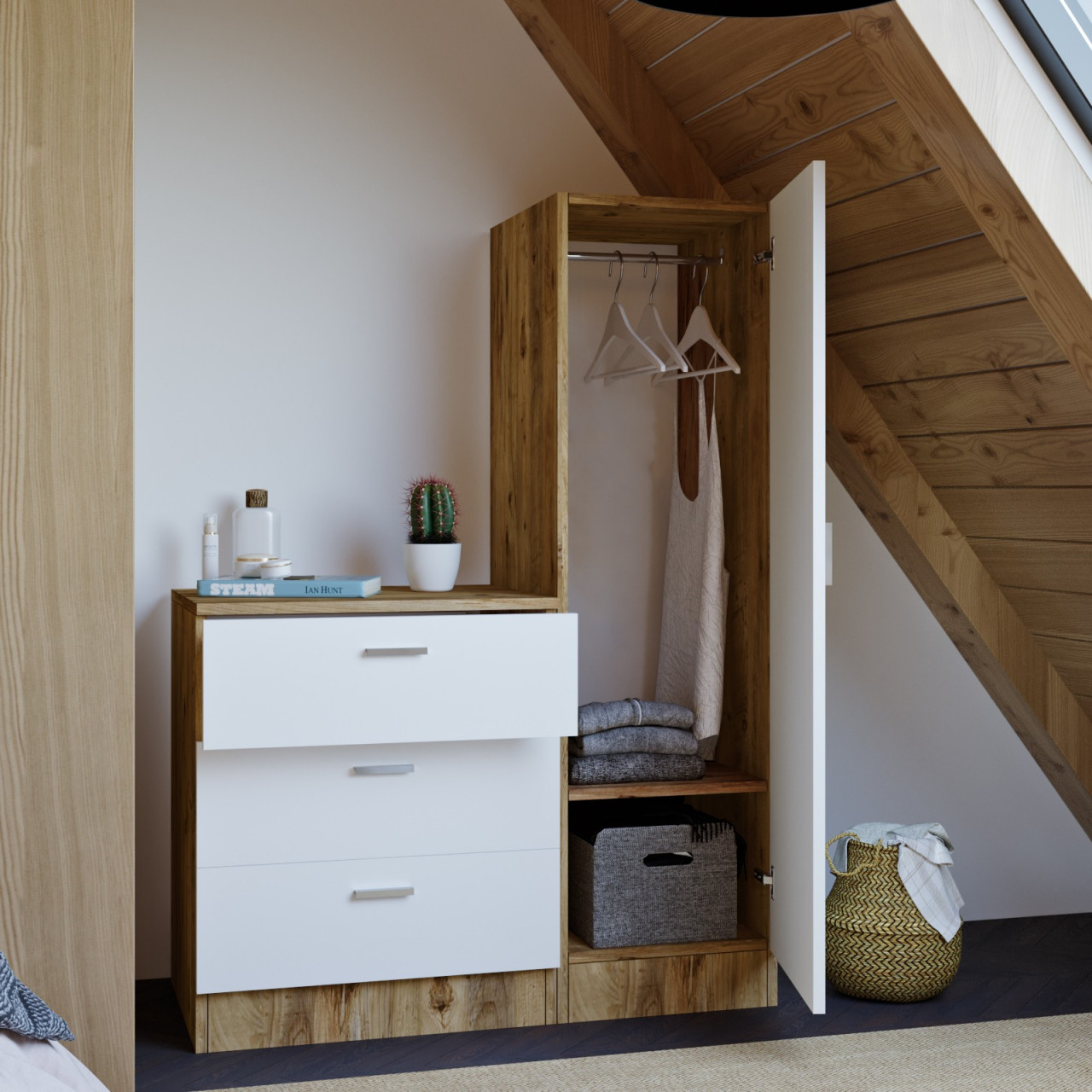Poze Dulap MDF multifunctional CC6-AW L100 cm - H140 cm