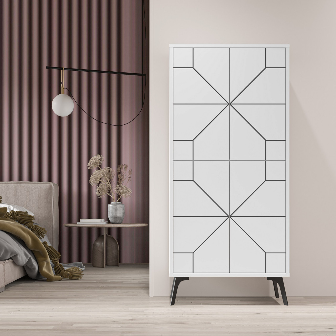 Poze Dulap MDF multifunctional Dune alb L62,6 cm - H136 cm