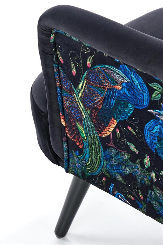 Poze Fotoliu Pagoni velvet negru - H95 cm