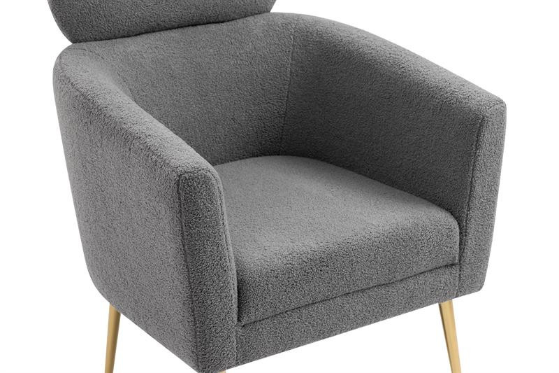 Poze Fotoliu plusat Melisa gri/gold - H96 cm