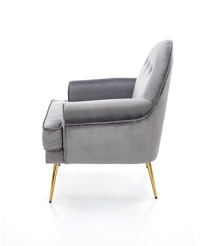 Poze Fotoliu Santi velvet gri/gold - H88 cm