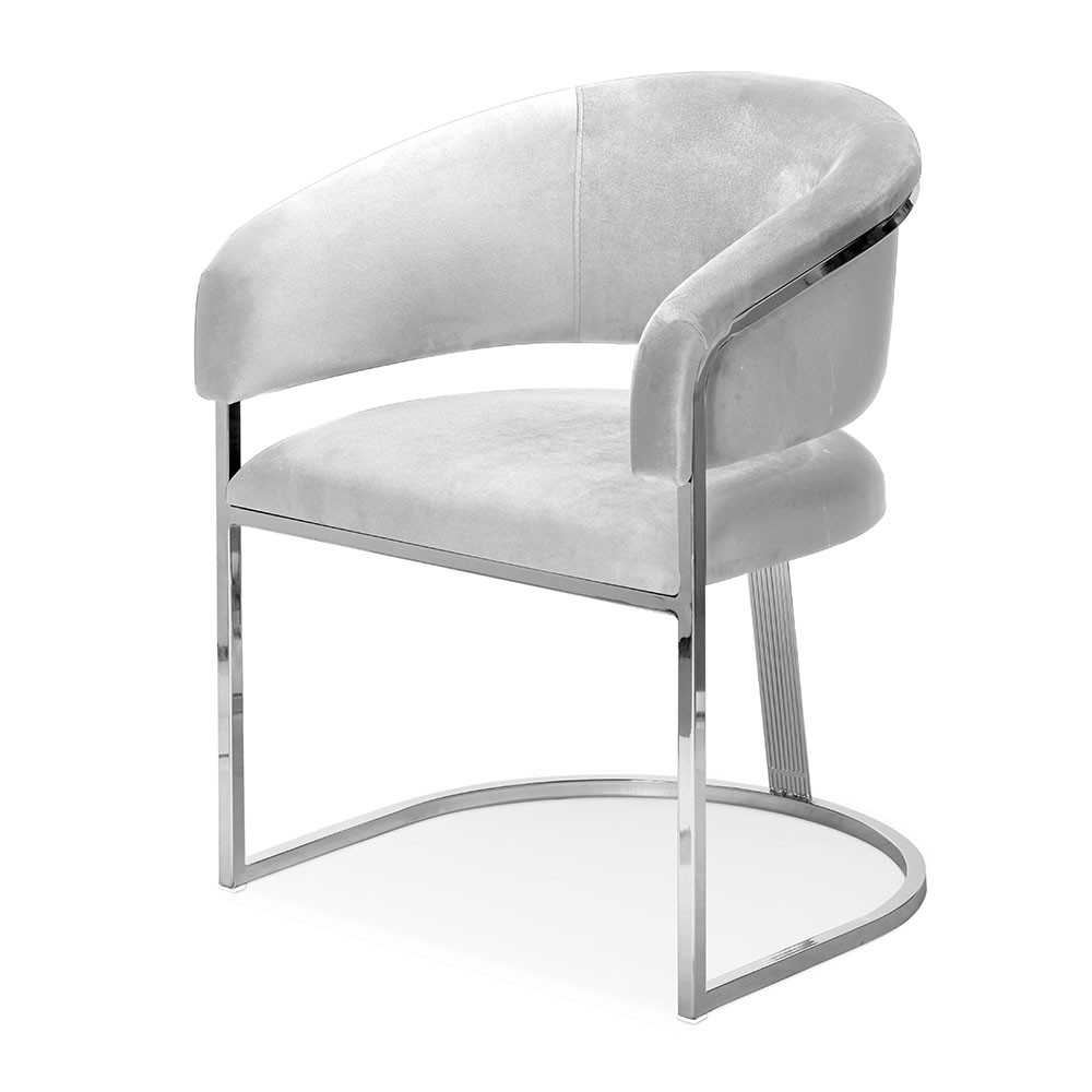 Fotoliu tapitat marcille gri/silver – h79 cm