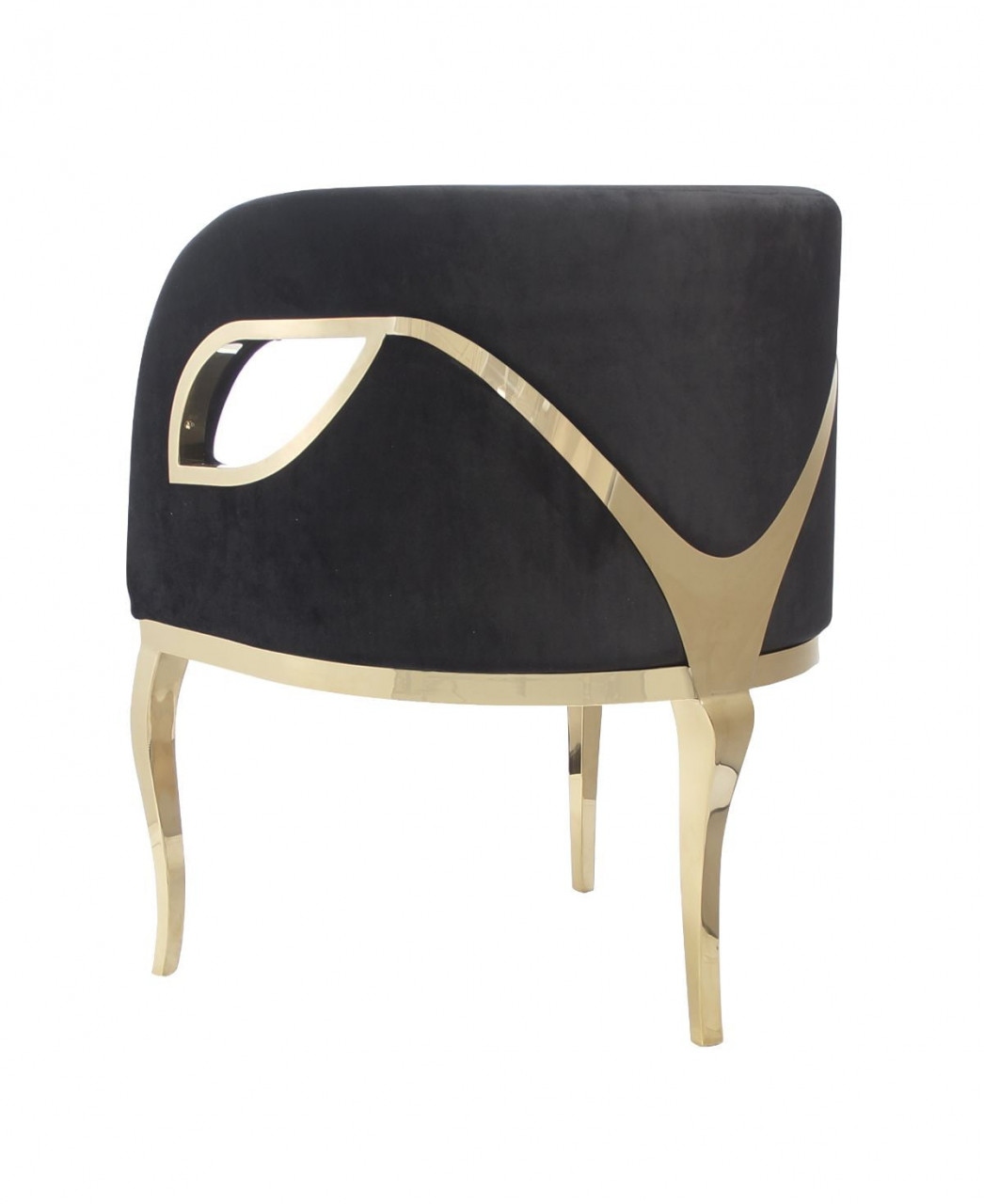 Poze Fotoliu tapitat Morello negru/gold – H78 cm