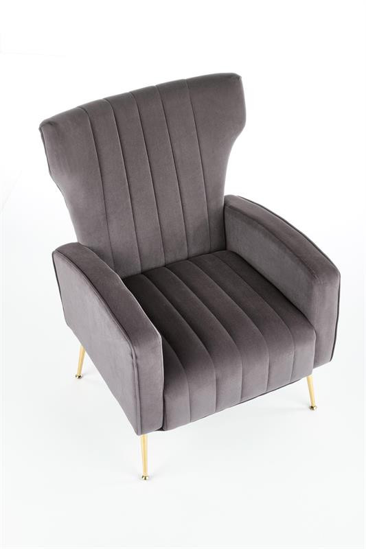 Poze Fotoliu tapitat Vario velvet gri/gold – H 100 cm