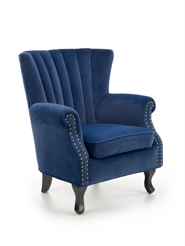 Fotoliu titan velvet bleumarin – h87 cm
