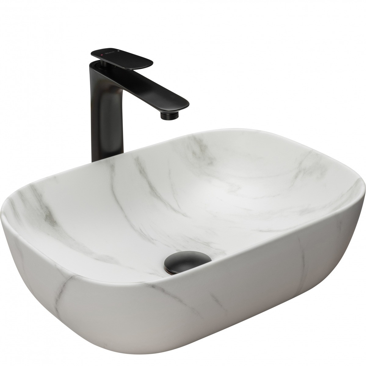 Poze Lavoar Belinda Marmura Mat ceramica sanitara - 46 cm