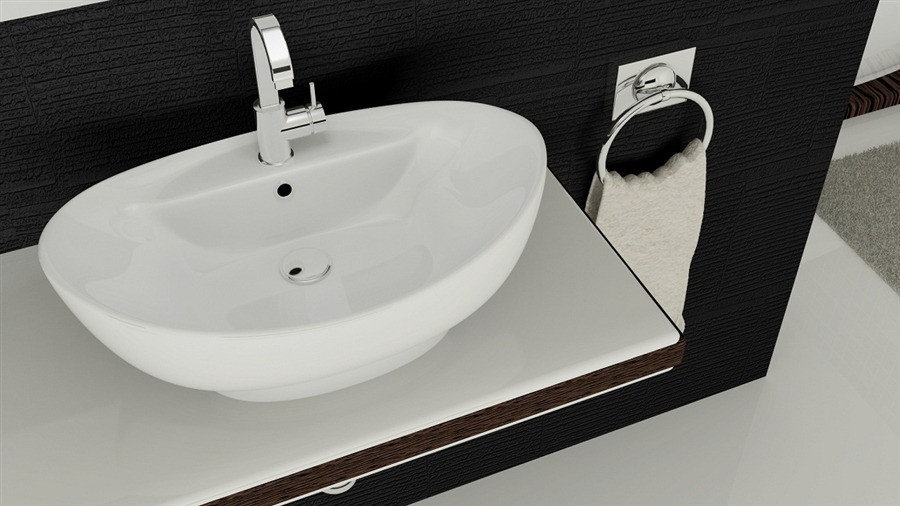 Poze Lavoar Cindy Alb ceramica sanitara - 58,5 cm