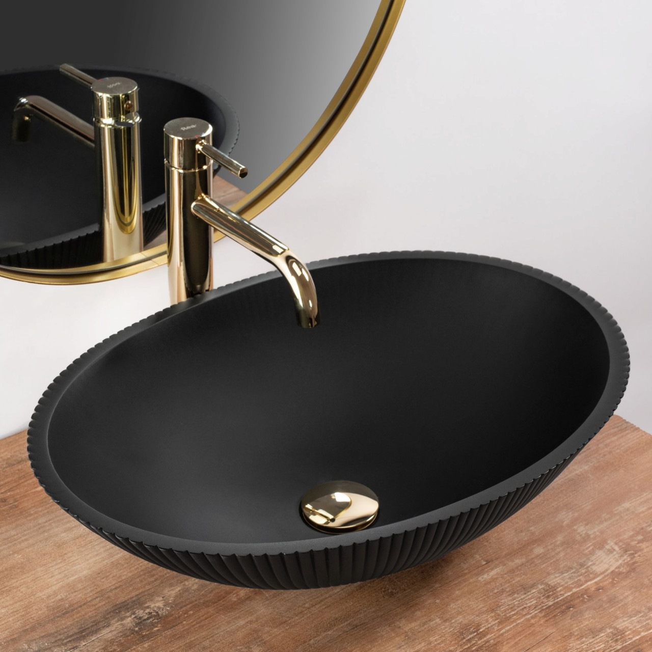 Poze Lavoar Della negru mat L51 cm