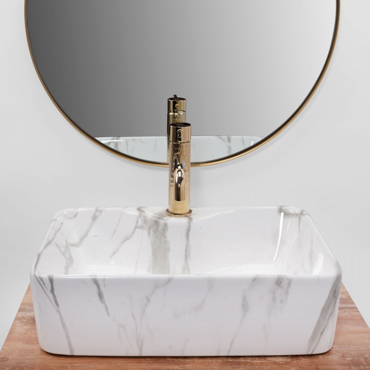 Poze Lavoar Kelly marmura ceramica sanitara – 49 cm