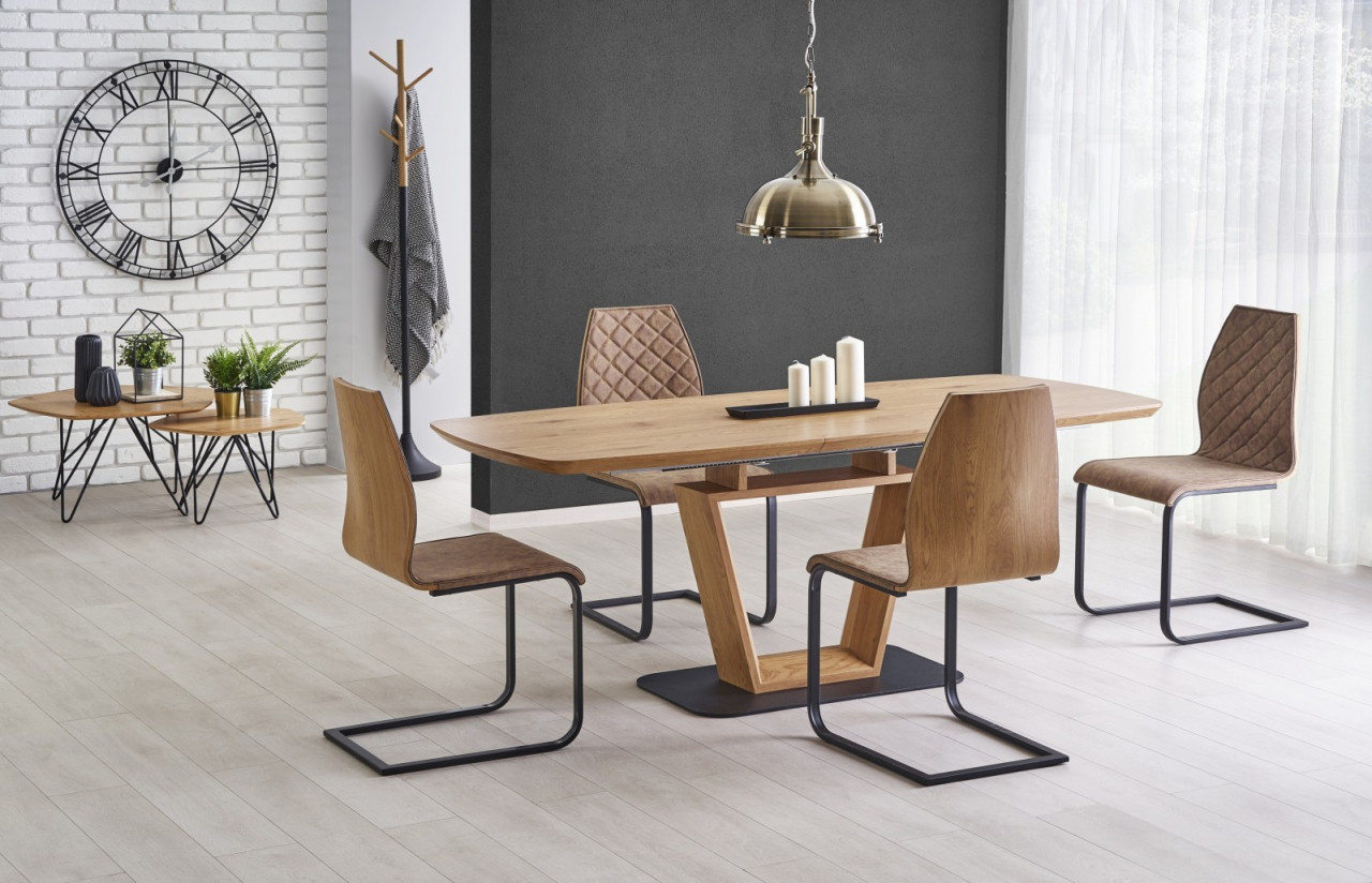 Poze Masa extensibila MDF + metal Blacky - L 160-220 x l 90 x h 76 cm