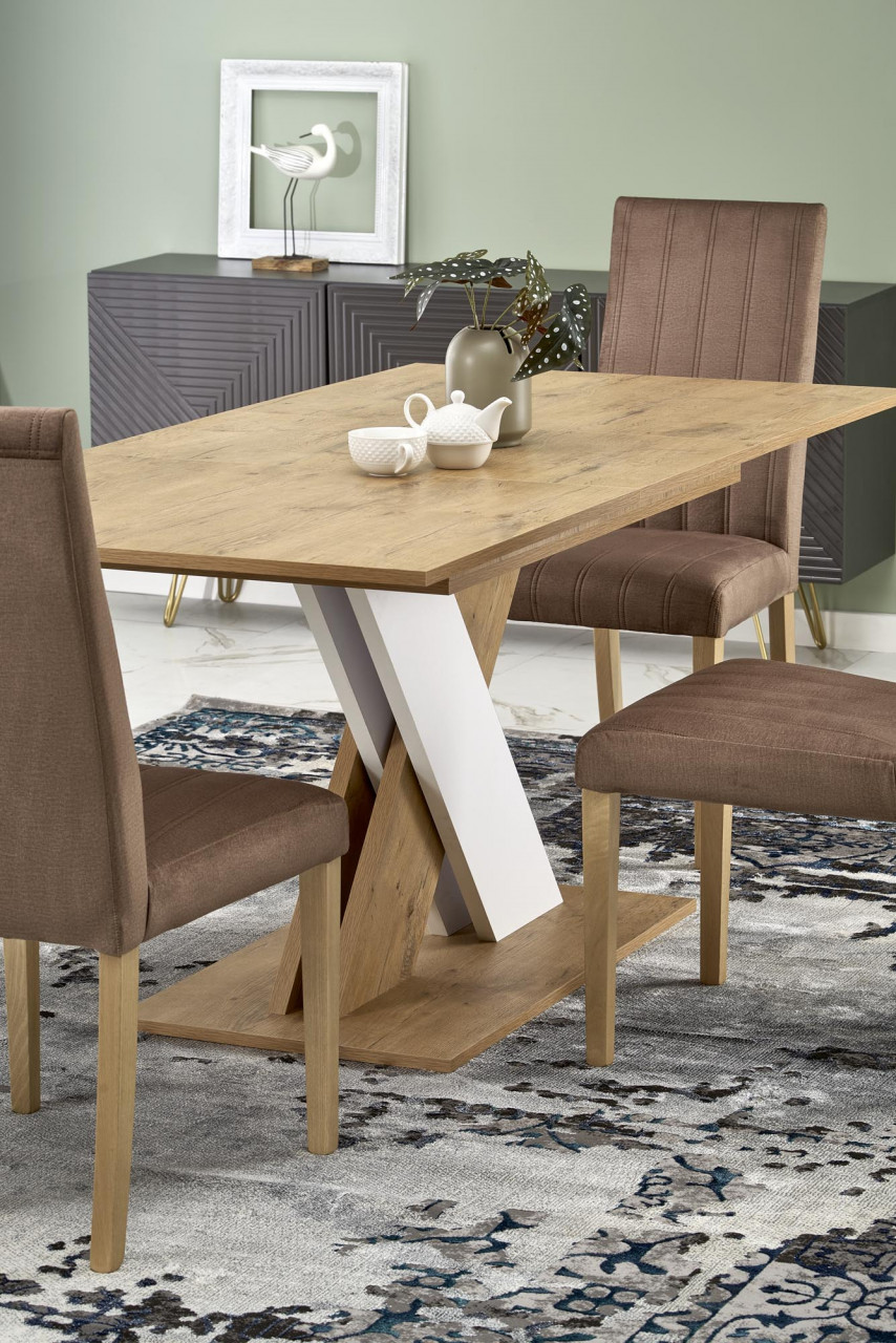 Poze Masa extensibila Xarelto L130-175 cm stejar lancelot/alb