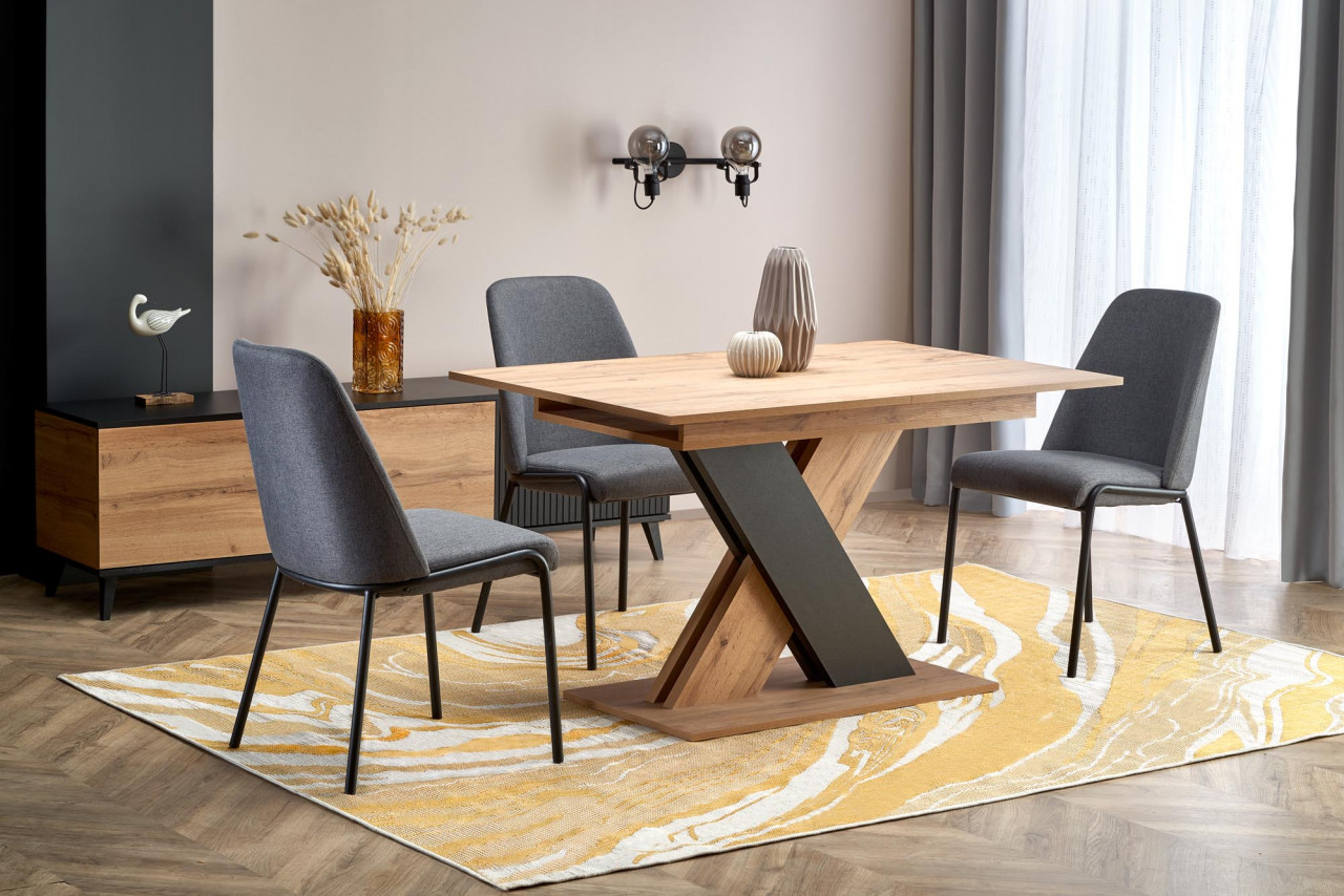 Poze Masa extensibila Xarelto L130-175 cm stejar wotan/negru