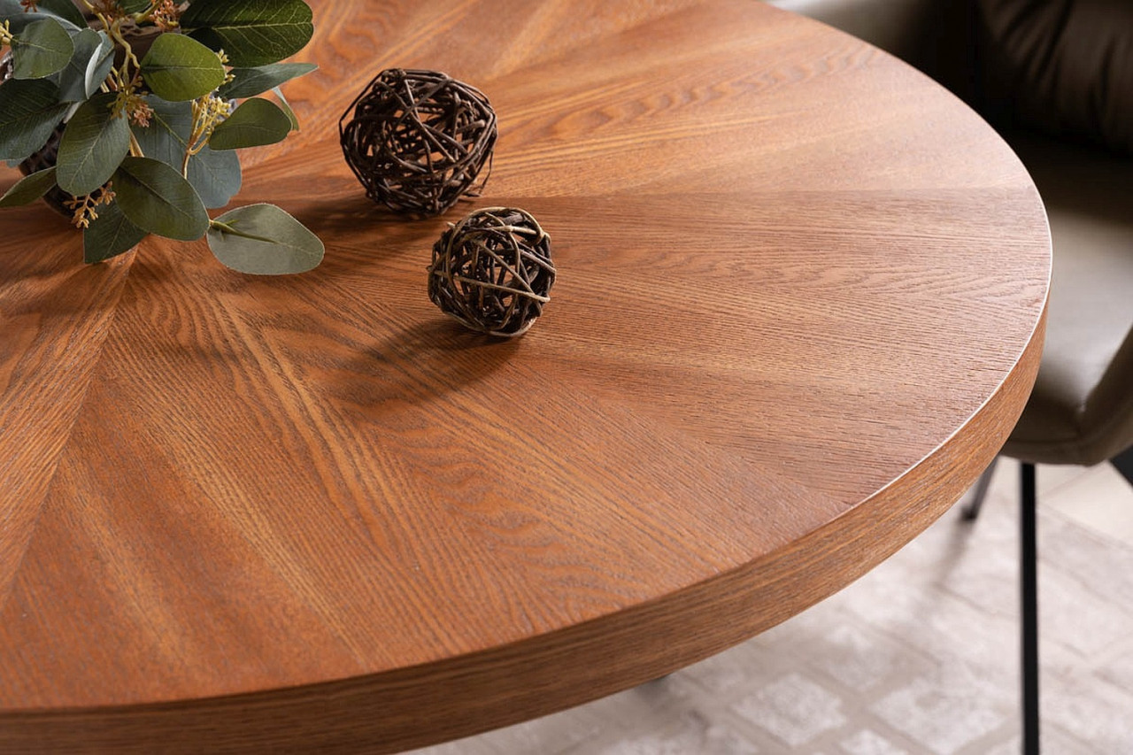 Poze Masa rotunda Amadeo nuc/negru mat - d100 x h76 cm