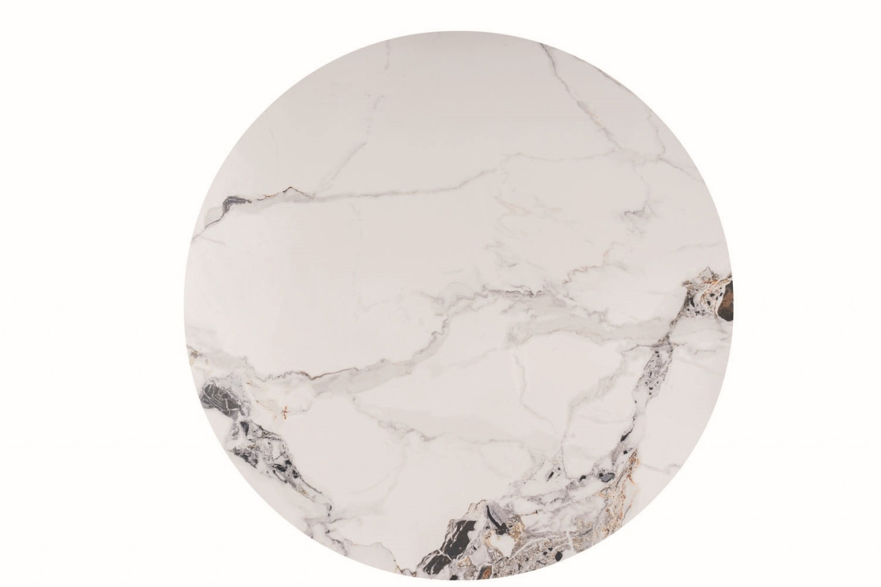 Poze Masa rotunda Murano Ceramica marmura alba/crom - ø120 / h76 cm
