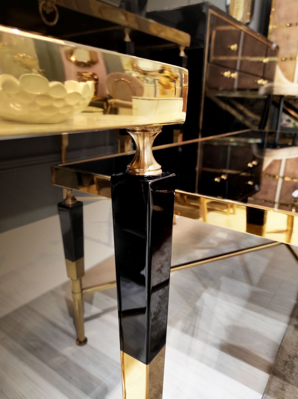 Poze Masuta de cafea Monaco negru/gold – H45 cm